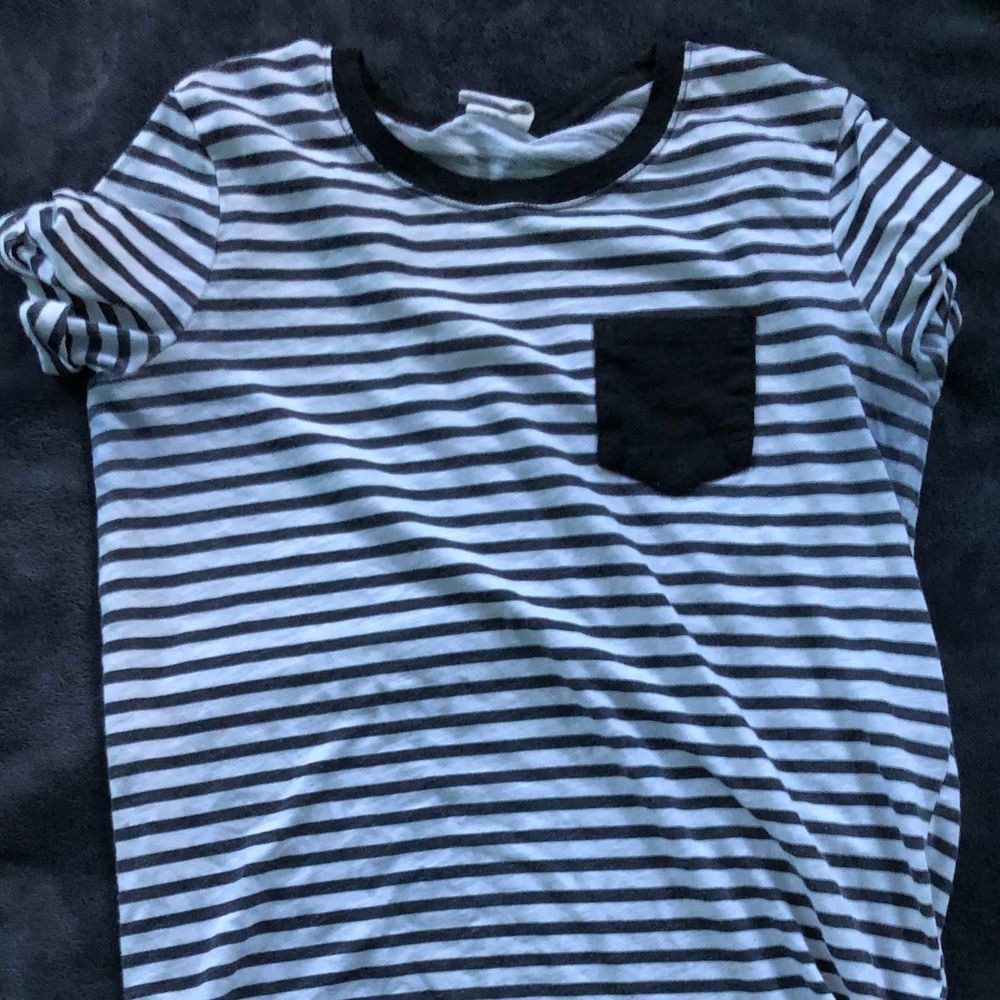 PINK Black and White Striped T-Shirt. Size: S. Prices negotiable.